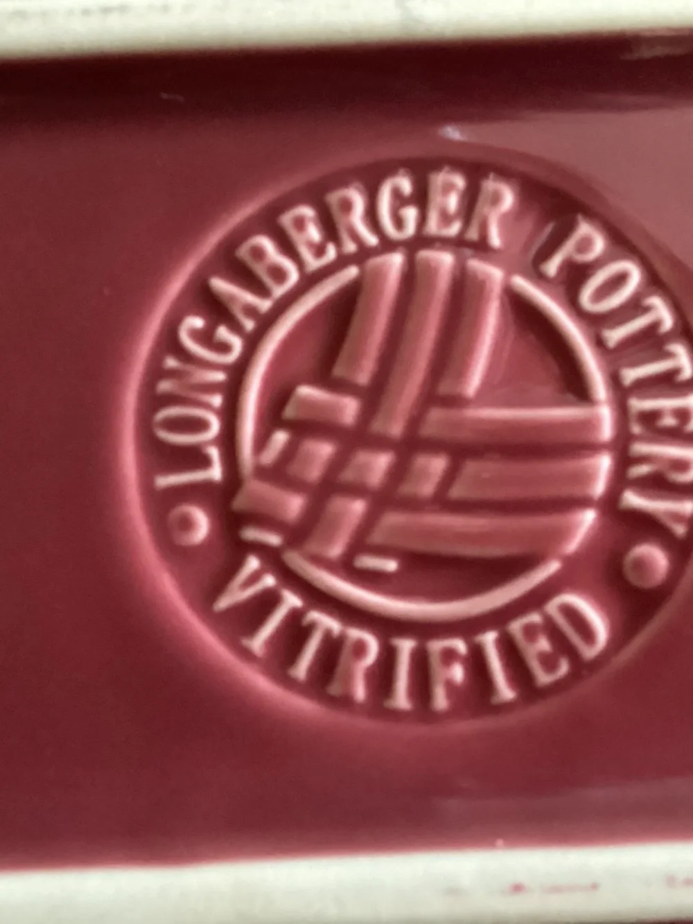 Longaberger Pottery paprika red “Woven Traditions” Mini Loaf Pan-Very Nice